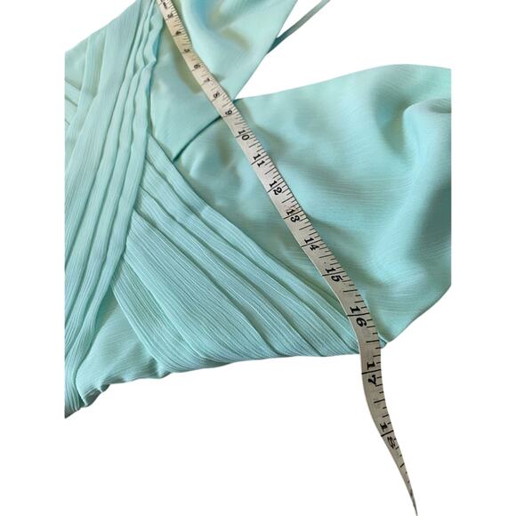 Davids Bridal Dress Womens Size 4 Mint Green Maxi Flowy Bridesmaid Fairy Party - Picture 10 of 14